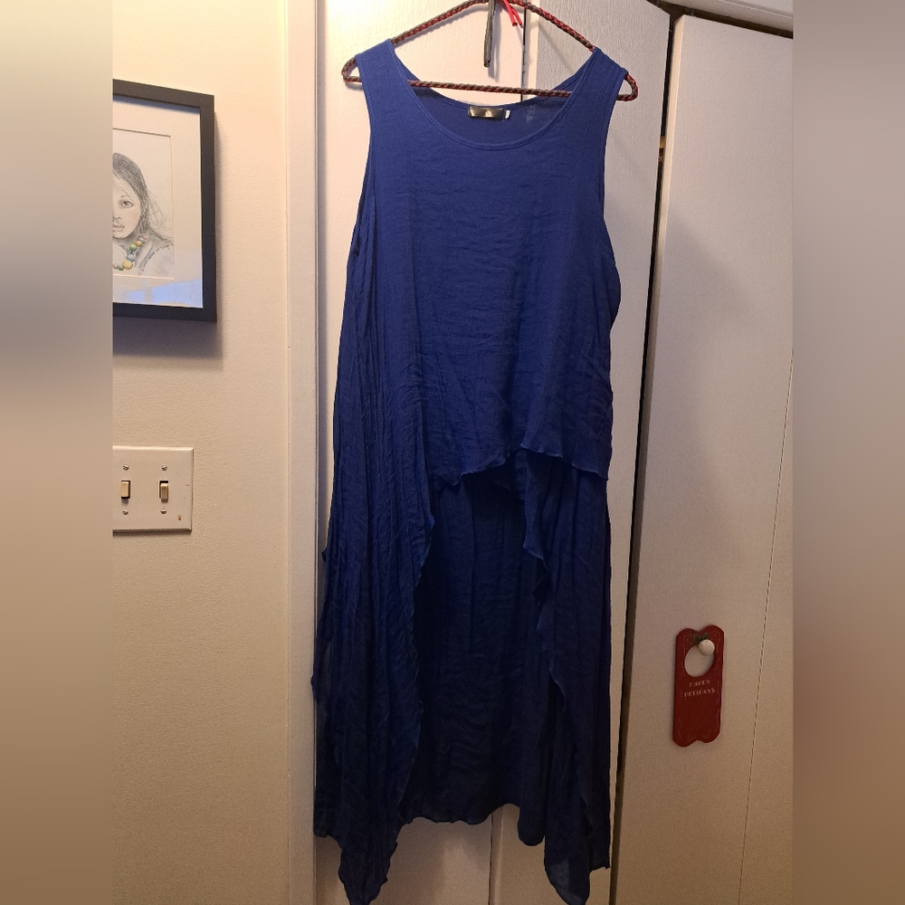 Elegant Blue Sleeveless Dress